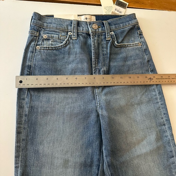 7 For All Mankind Lighter Wash Mega Flare High Rise? Women’s Denim Jeans NWT 25 - Picture 14 of 16